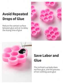 HMQ beauty 一次性睫毛胶水盒、睫毛嫁接胶水垫、纹身颜料胶水容器、睫毛嫁接工具 - 粉色 - 查看 1