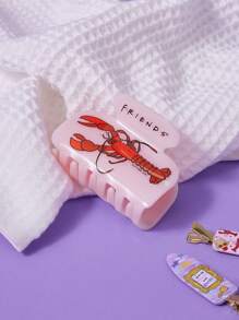 FRIENDS X SHEIN Và Lá thư In Móng vuốt tóc Clip - Nhiều màu - Xem 5