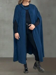 SHEIN LUNE 大尺碼外套 - 藍色 - 查看 6