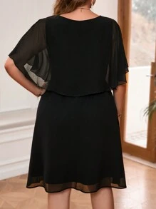 EMERY ROSE Đầm suông cổ tròn không tay mùa hè cỡ lớn dành cho nữ - màu đen - Xem 2
