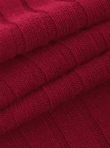 EURMUSE Men's Solid Color Turtleneck Sweater - Burgundy - View 5