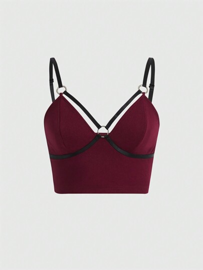 Canotta con scollo a O e bordi a contrasto, scuola