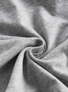 ROMWE PUNK Contrast Lace Ruched Halter Top - Grey - View 5