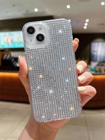Apple Sequins 2000s Fashion Y2k Rhinestone Decor Phone Case Compatible With IPhone 15/15Pro/15Plus/15Promax