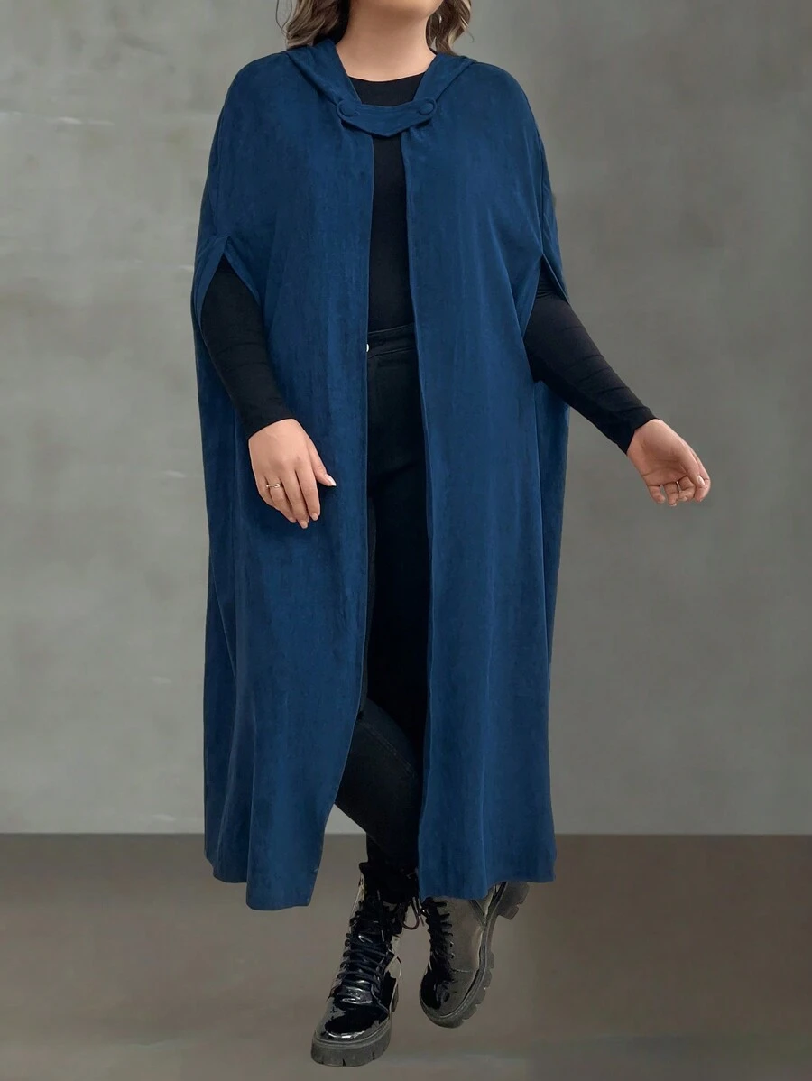 SHEIN LUNE 大尺碼外套 - 藍色 - 查看 1