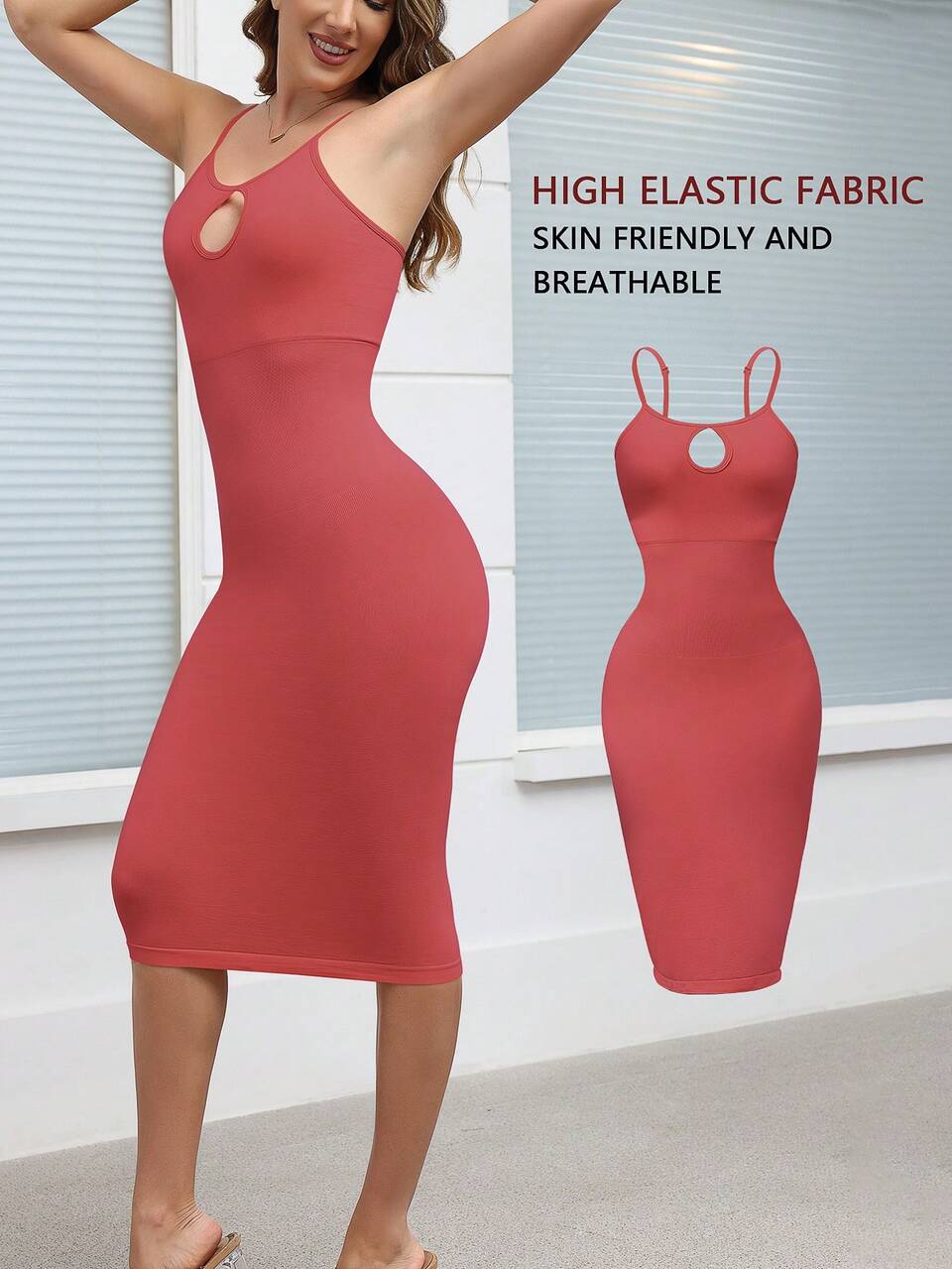 Women's Solid Color Bodycon Cami Dress (One Piece)