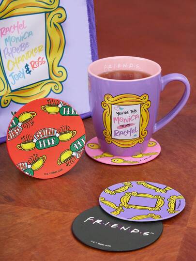 FRIENDS X SHEIN 4 piezas de posavasos de taza de café Central Perk, regalos