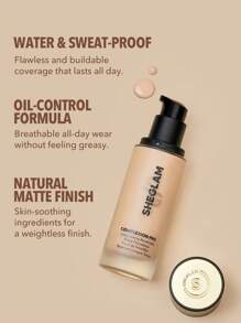 SHEGLAM Fond De Teint Mat Respirant Longue Tenue Complexion Pro-Camel Fond De Teint Mat Anti-Transpiration ContrôLe Du SéBum Couvrance Totale Anti-Cernes Sans Pores Waterproof Sans DéFaut Ne Se DéColore Pas Fond De Teint Liquide LéGer NoëL Fond De Teint D'Hiver Remise De DiplôMe Anniversaire Vacances Haut ÉTé Automne Y2K ÉLéGant Mode Femmes Maquillage CosméTique Visage FêTe Plage Voyage Camping  Plein Air ÉCole Campus Excursion Festivals DéCoration Cadeau PréSent Rose Fille Cosplay Jeux Meilleur Couleur Charme Ambiance