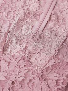 Valentine Flare Sleeve Lace Mermaid Hem Dress,Ladies' Gothic Sexy Halloween Clothing,Christmas Dress - Dusty Pink - View 5