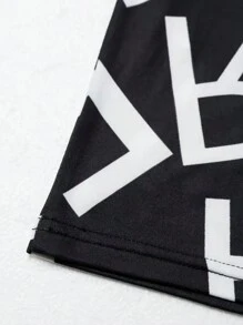 INAWLY Kích thước lớn Của phụ nữ Mùa hè Thon gọn In thư Váy không tay - Nhiều màu - Xem 3