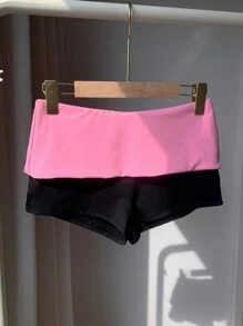 SHEIN EZwear 女士折疊腰帶超短短褲