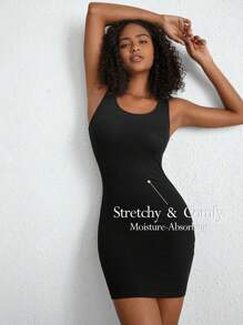 Ocili Váy ngủ cổ tròn co giãn & thoải mái - Đen - màu đen - Xem 1