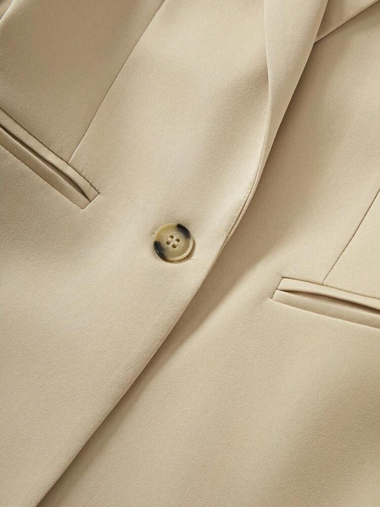 Franclia Women's Fashionable Business Style Solid Color Long Sleeve Suit Set Fall Cloth For Women - Khaki - View 8