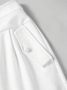 Firerie Shorts de mujer con pliegues y bolsillos unicolor de cintura alta