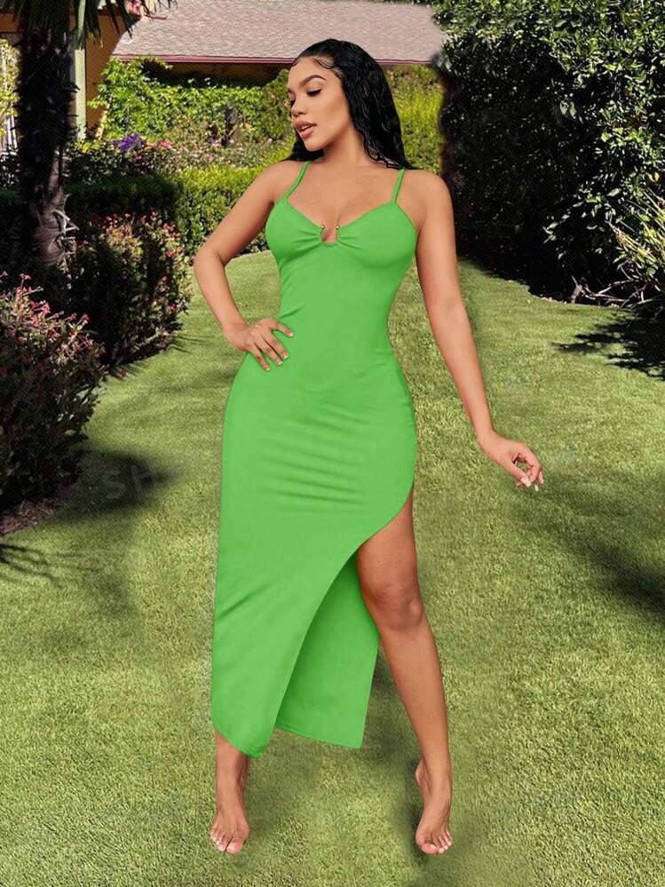 SHEIN Frenchy Abo da sole da donna con spalline sottili, abo lungo