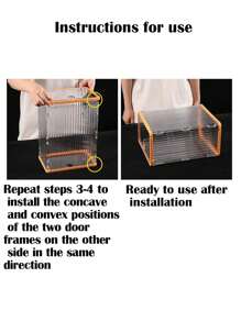 Suricat Foldable Clear Plastic Stackable Shoe Storage Box - Space-Saving Foldable Shoe Rack - Closet Organizer For Sneakers - Transparent Shoe Container With Magnetic Side Opening - Shoe Display And Storage Solution - White - View 7