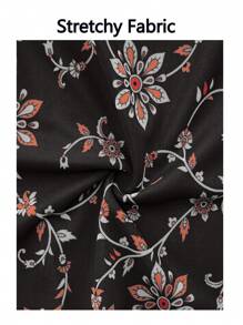 CheersLife 女式短袖束腰上衣花朵雙層休閒時尚衣服襯衫