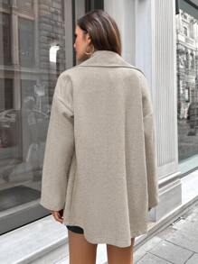 RueChic Women's Striped Notched Lapel Regular Fit Blazer - Beige - View 2