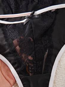 Snug Zone 8pcs Women's Thong Panties With Bow Decoration On The Edge - Multicolor - View 4