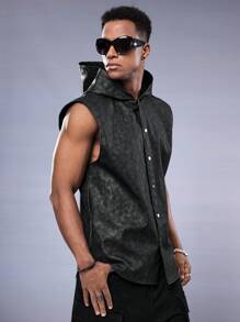 Manfinity VCAY Men's Sleeveless Shawl Collar Woven Shirt