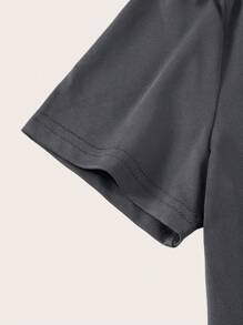 Flirla Große Größen Crop Top T-Shirt für Damen - Grau - Übersicht 3