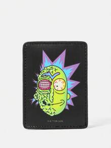 Rick and Morty X SHEIN Cartoon Printed Mini Card Holder,Vacation - Black - View 6