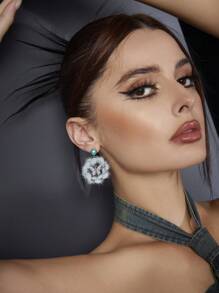 SHEIN ICON Đúng mốt Vật rủ xuống Trang trí Hoa tai Thích hợp Đối với Mặc hàng ngày - Màu xanh nhạt - Xem 1