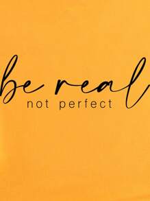 INAWLY 女士夏季短袖 T 恤，带字母印花，Be Real Not Perfect 图案 T 恤，女式上衣