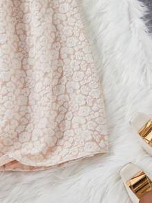 Breezaya 女式方領泡袖花卉a字裙 - 杏色 - 查看 3