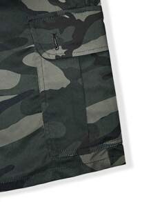 Manfinity LEGND 男士時尚迷彩印花短褲 - 黑色 - 查看 3