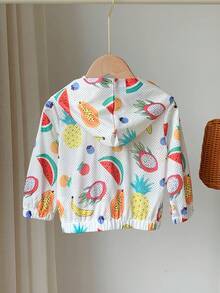 Giacca Con Cappuccio Casual Stampata Con Frutta Divertente Per Bambini Maschi, Perfetta Per I Viaggi - Multicolore - Visualizzare 2