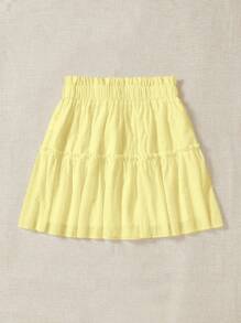 Soleia Casual Summer Skirt With Tie, Ruffle Trim And Decorative Details