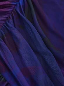 Yelly Gray Designer Deep V Floral Flower Printed Asymmetric Ruffle Dress, Sundress Summer Elegant Dress, Sundress Holiday, Party Outfit, Birthday Outfits, Festival, Wedding, Prom Dress, Brunch Outfits, Tea Party Dress - Purple - View 6