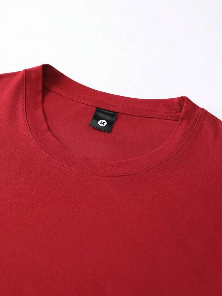 5pcs Men's Regular Fit Short Sleeve T-Shirts, Solid Color Basic Casual Sports Lightweight Tops Tee - Multicolor - View 10