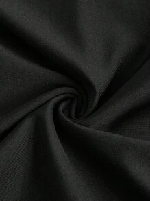 Slaydiva 女士加大码连体裤，适合日常和休闲穿着。修身拉链短袖踝长连体裤 - 黑色 - 查看 5