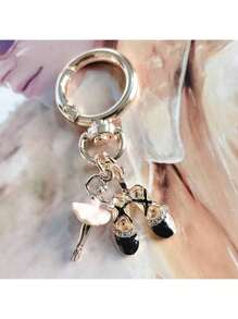 1 Miếng Hợp kim Giầy Ballet  Móc chìa khóa In Đen & Trắng , Cho Nữ Vũ công , Người yêu , Ô tô/xe hơi Vòng treo chìa khóa , Cái túi Vật rủ xuống , Nhỏ bé Qủa tặng Đối với Cặp đôi - trắng - Xem 4