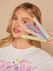FRIENDS X SHEIN Portable Nail File Set, 4pcs/Pack,Gifts - Multicolor - View 8