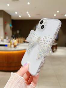 Ốp lưng điện thoại trong suốt đính đá và nơ hình quả táo, chống nước, chống sốc, chống rơi, chống trầy xước, phiên bản quốc tế, không phải phiên bản nội địa. - Nhiều màu - Xem 4