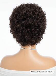 Short Afro Curly Wigs Human Hair Fluffy Kinky Afro Natural Black Curly Hair Puffs Ready to Wear