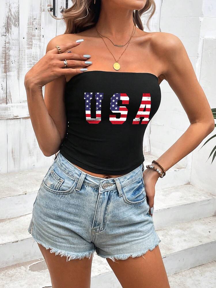 SHEIN LUNE Áo kiểu dáng ôm vừa vặn dành cho nữ, giản dị và thích hợp cho mùa hè, Mỹ - màu đen - Xem 4