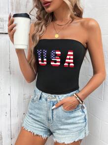 SHEIN LUNE Áo kiểu dáng ôm vừa vặn dành cho nữ, giản dị và thích hợp cho mùa hè, Mỹ - màu đen - Xem 3