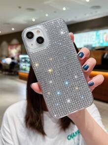 苹果亮片 2000 年代时尚 Y2k 水钻装饰手机壳适用于 15/15Pro/15Plus/15Promax 防水防震防摔防刮 - 銀色 - 查看 5