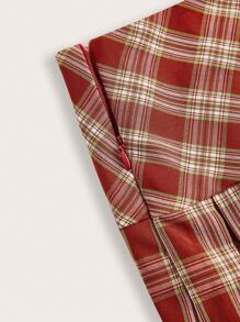 SHEIN ICON 格紋百褶迷你裙 - 彩色 - 查看 7