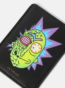 Rick and Morty X SHEIN Cartoon Printed Mini Card Holder,Vacation - Black - View 4