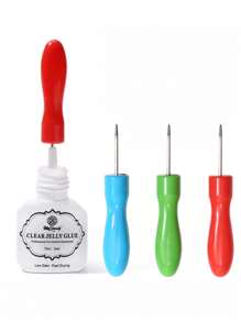 HMQ beauty 3 Stücke Wimpern Kleber Flasche Nadel , Ersatz Deckel & Öffner Set , Make-up Werkzeug - Verschiedenfarbig - Übersicht 2