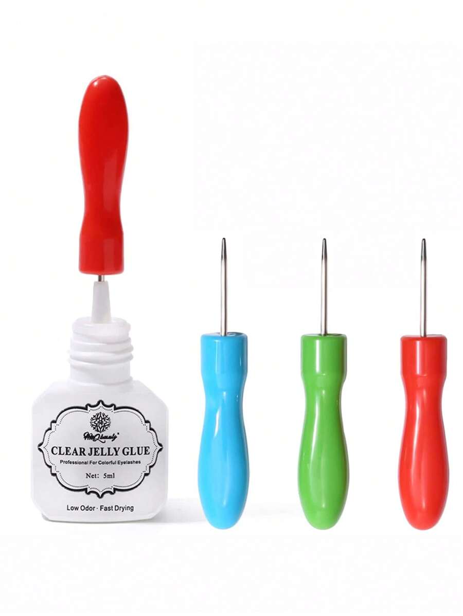HMQ beauty 3 Stücke Wimpern Kleber Flasche Nadel , Ersatz Deckel & Öffner Set , Make-up Werkzeug