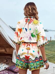 SHEIN VCAY Women Music Festival Jumpsuits - Multicolor - View 2