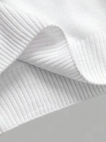 RueChic Men Stripe Detailed High Collar Regular Sweater - White - View 4