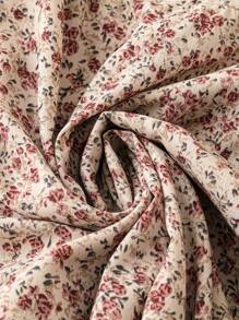 SHEIN LUNE Đầm cổ chữ V in hoa cỡ lớn thanh lịch cho mùa hè dành cho nữ - Bụi hồng - Xem 4