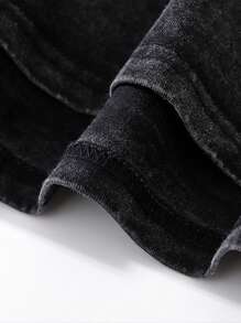 Hemo Hemo Men's Casual Funny Print Dropped Shoulder Crew Neck T-Shirt, Summer - Black - View 3